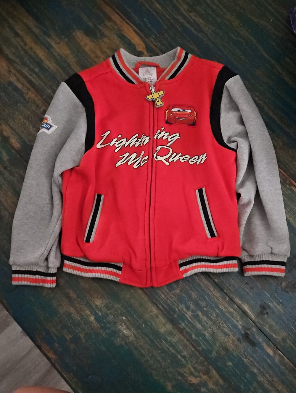 Disney Red and Gray Kids Cars Zip Jacket with Trophy Charm